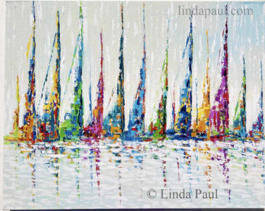 abstract sailboat painting