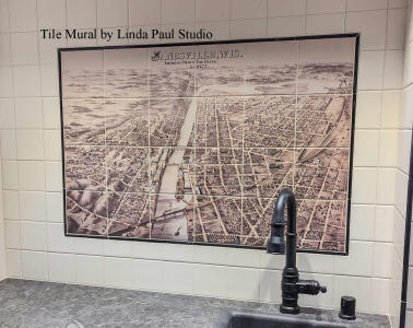 custom historical tile mural