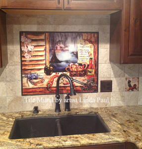 cajun kitchen backsplash installed