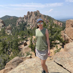 linda paul with bristlecones pine forest