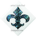 blue and white fleur de lis tile