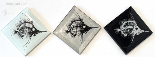 on sale set of 3 fish bones tiles