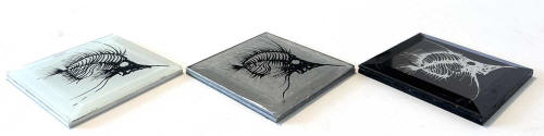 fish tiles on sale black white silver