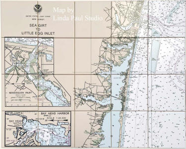 NOaa navigational ocean chart tile mural