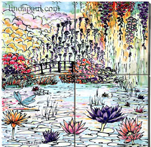 12x12 monets garen tile mural